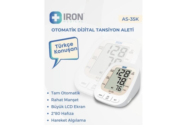 Iron Türkçe Konuşan Otomatik Dijital Tansiyon Aleti As-35k